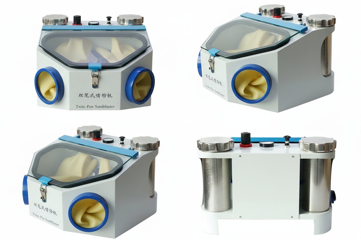 Twin-Pen Sandblaster Precision Surface Treatment System