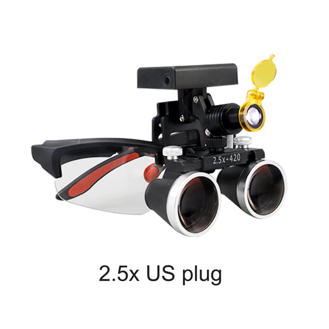 Dental Magnification Binocular Loupes with Wireless 5W Headlamp