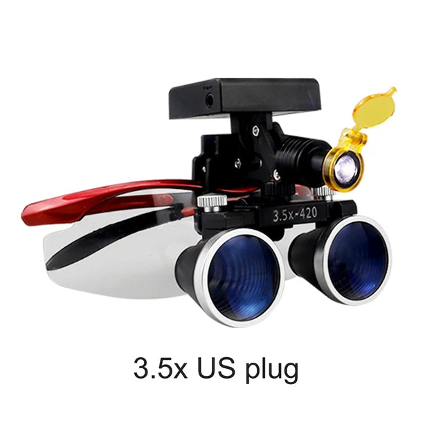 Dental Magnification Binocular Loupes with Wireless 5W Headlamp