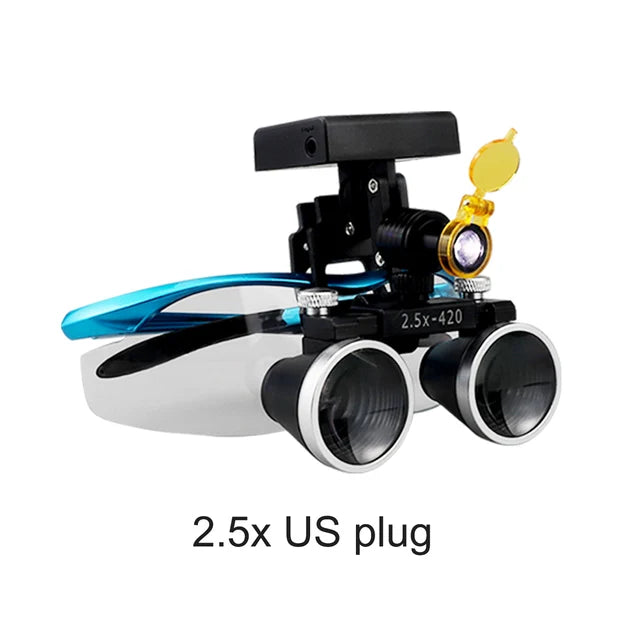Dental Magnification Binocular Loupes with Wireless 5W Headlamp