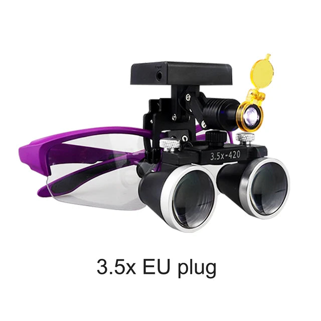 Dental Magnification Binocular Loupes with Wireless 5W Headlamp