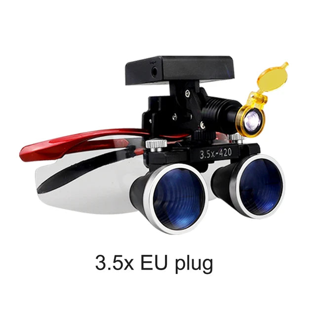 Dental Magnification Binocular Loupes with Wireless 5W Headlamp
