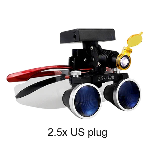 Dental Magnification Binocular Loupes with Wireless 5W Headlamp