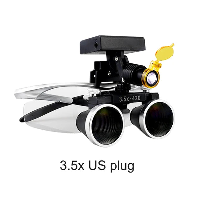 Dental Magnification Binocular Loupes with Wireless 5W Headlamp