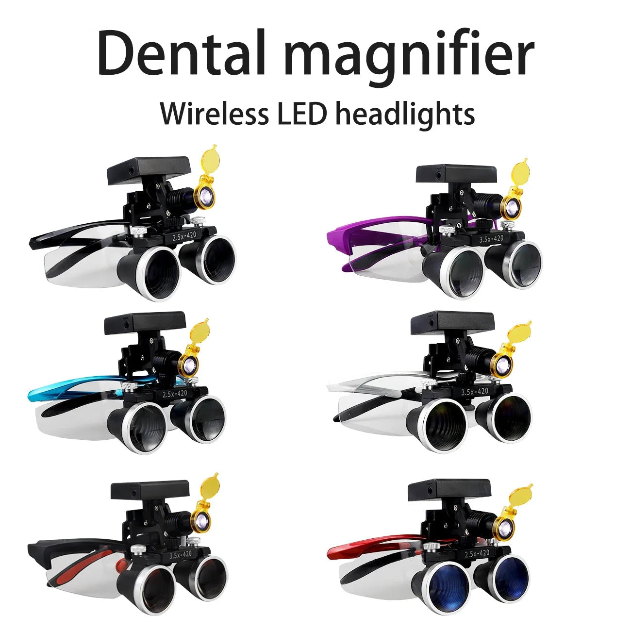 Dental Magnification Binocular Loupes with Wireless 5W Headlamp