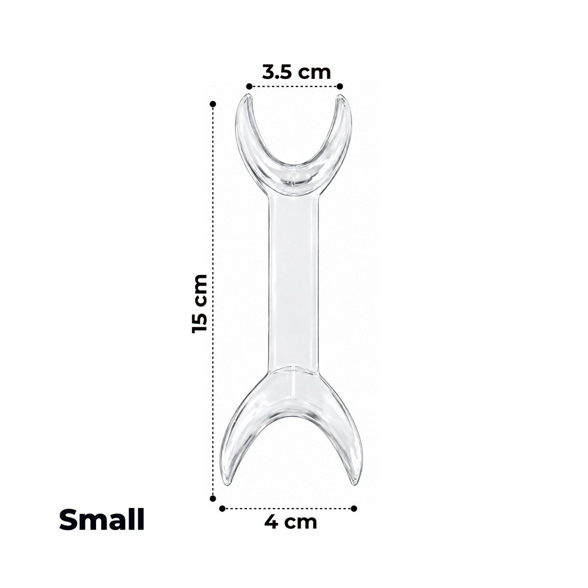 Double-Ended Cheek Retractors for Dental Photography, Pair — Clear T-Shape for Frontal and Buccal Views