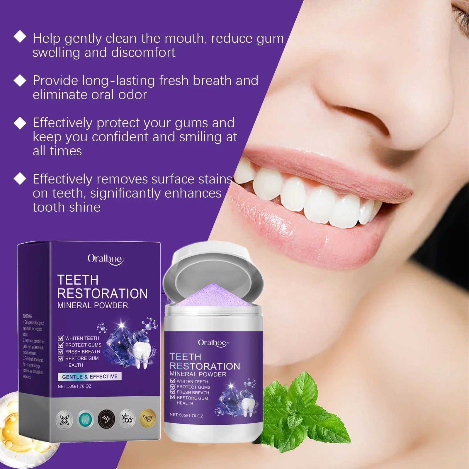 New Formula! Mineral Natural Powder 3D Whitening Effect