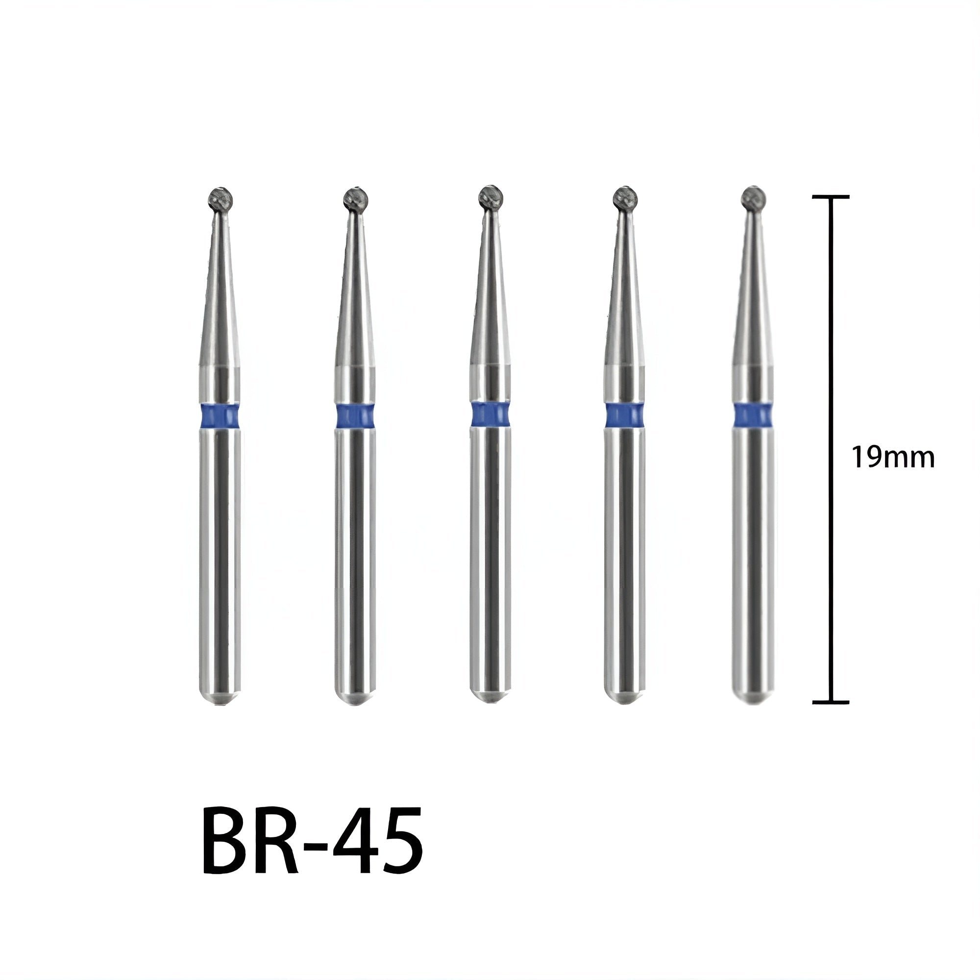 Round (Ball) Dental Diamond Burs, 10 pcs