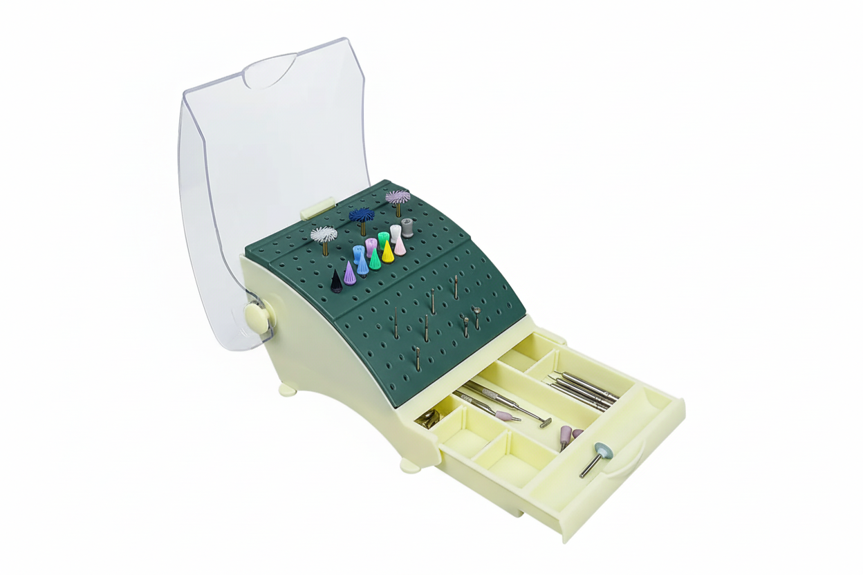 142-Hole Dental Bur Holder with Pull-Out Drawer