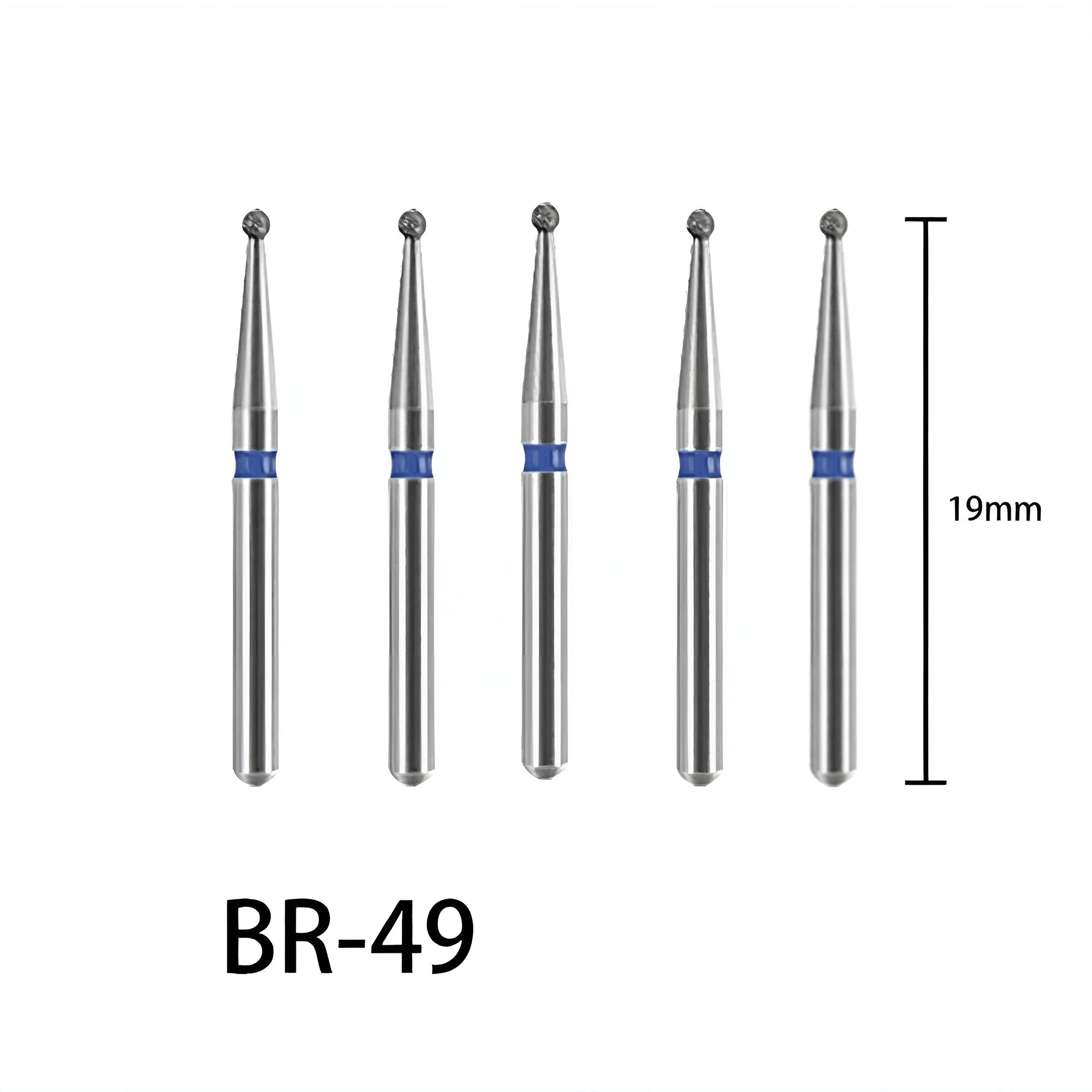Round (Ball) Dental Diamond Burs, 10 pcs