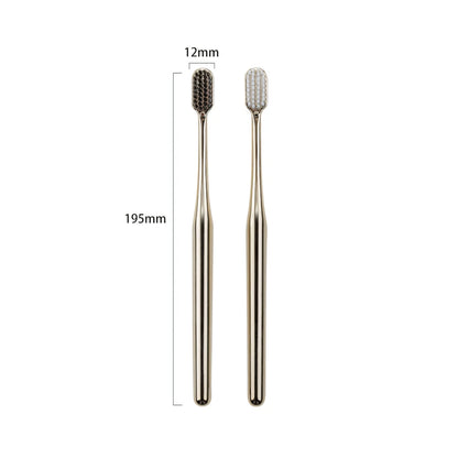 Luxury Soft Bristle Toothbrush – Gold & Silver Edition | Gentle, Elegant, Ultra-Fine Care