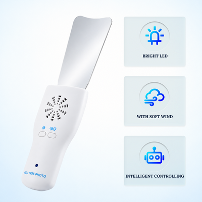 Anti-Fog Dental Photography Mirror with Electric Fan — Clears Fog in 5 Seconds, LED Light, 4 Interchangeable Mirrors