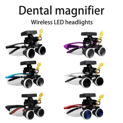Dental Magnification Binocular Loupes with Wireless 5W Headlamp