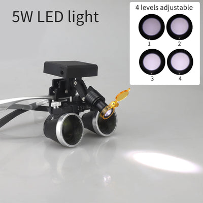 Dental Magnification Binocular Loupes with Wireless 5W Headlamp