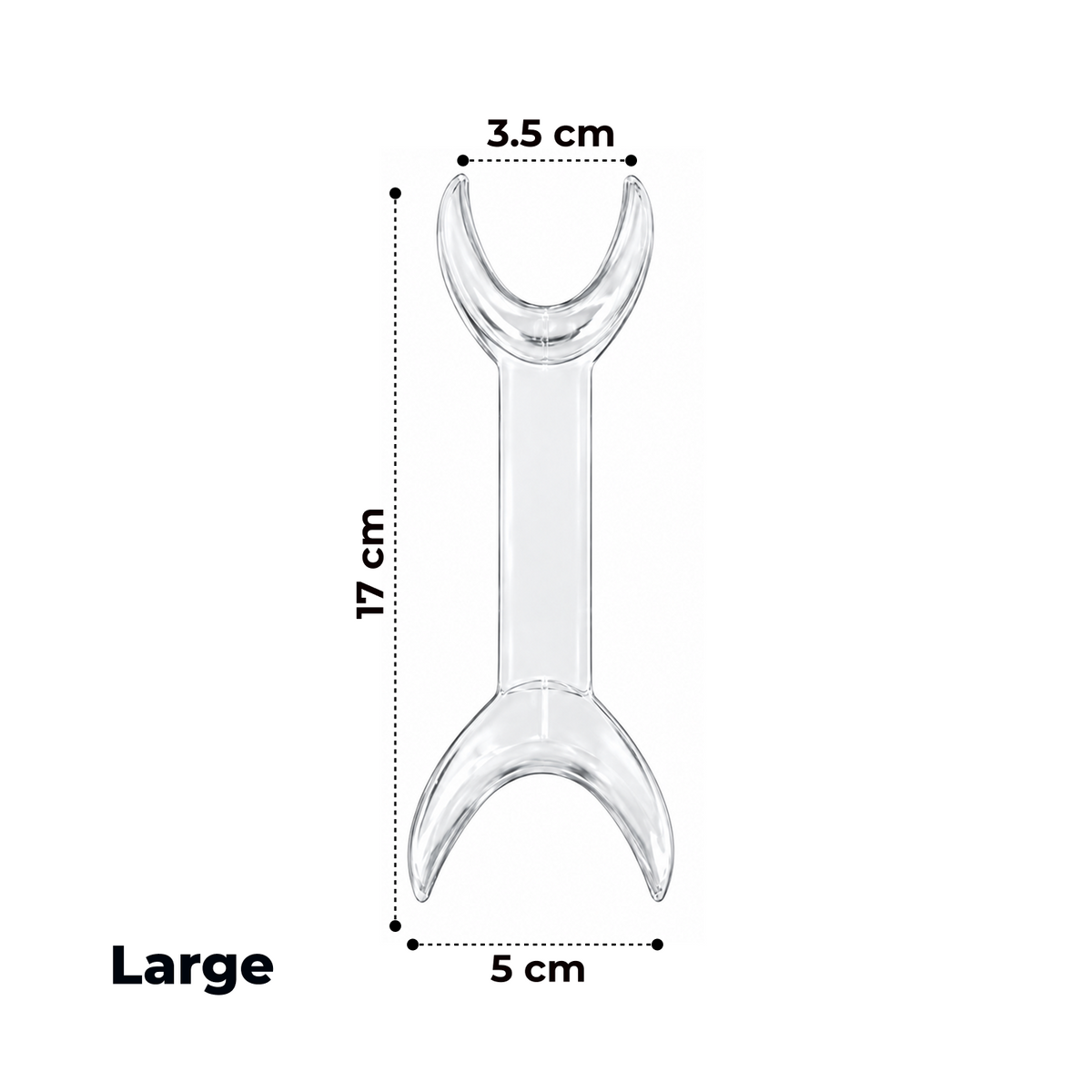 Double-Ended Cheek Retractors for Dental Photography, Pair — Clear T-Shape for Frontal and Buccal Views