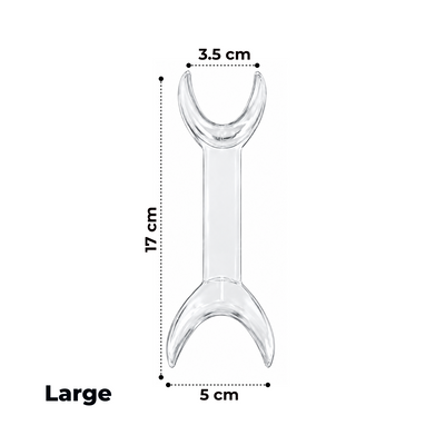 Double-Ended Cheek Retractors for Dental Photography, Pair — Clear T-Shape for Frontal and Buccal Views