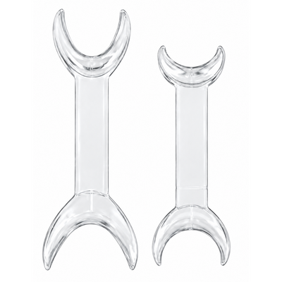 Double-Ended Cheek Retractors for Dental Photography, Pair — Clear T-Shape for Frontal and Buccal Views
