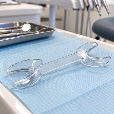 Double-Ended Cheek Retractors for Dental Photography, Pair — Clear T-Shape for Frontal and Buccal Views