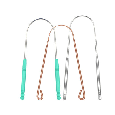 Premium U-Shaped Tongue Scrapers - Stainless Steel & Copper