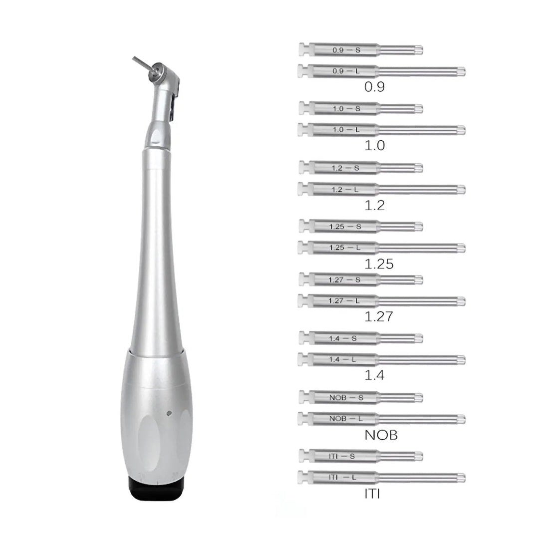 Dental Implant Prosthetic and Screw Removal Kit — 16 Drivers, 10-70 N·cm Ratchet, Contra-Angle Wrench with Adjustable Head