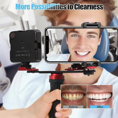 Twin Light Kit for Smartphone Dental Photography — Dual 5600 K LED, 6000 Lumens Each, Phone Holder and Case