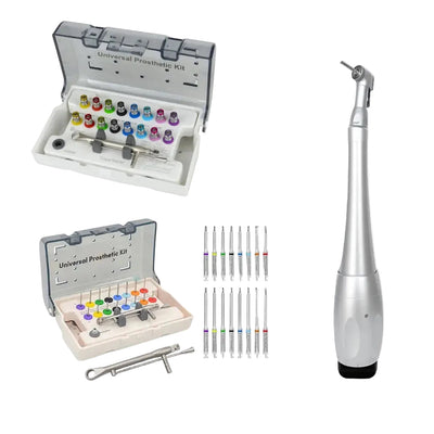 Dental Implant Prosthetic and Screw Removal Kit — 16 Drivers, 10-70 N·cm Ratchet, Contra-Angle Wrench with Adjustable Head
