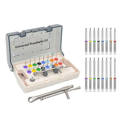 Dental Implant Prosthetic and Screw Removal Kit — 16 Drivers, 10-70 N·cm Ratchet, Contra-Angle Wrench with Adjustable Head