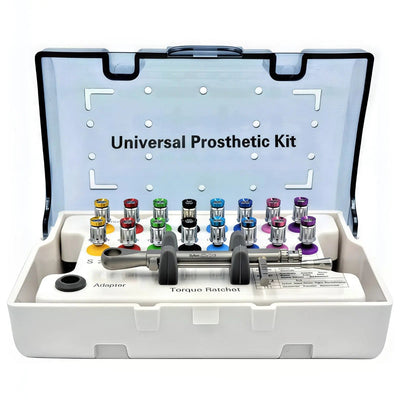 Dental Implant Prosthetic and Screw Removal Kit — 16 Drivers, 10-70 N·cm Ratchet, Contra-Angle Wrench with Adjustable Head