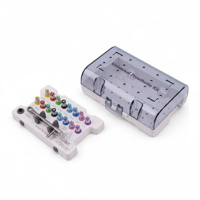 Dental Implant Prosthetic and Screw Removal Kit — 16 Drivers, 10-70 N·cm Ratchet, Contra-Angle Wrench with Adjustable Head