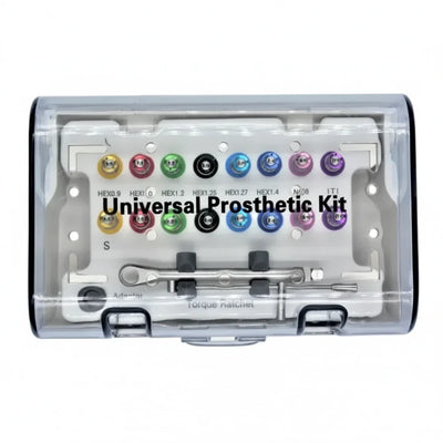 Dental Implant Prosthetic and Screw Removal Kit — 16 Drivers, 10-70 N·cm Ratchet, Contra-Angle Wrench with Adjustable Head