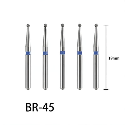 Round (Ball) Dental Diamond Burs, 10 pcs