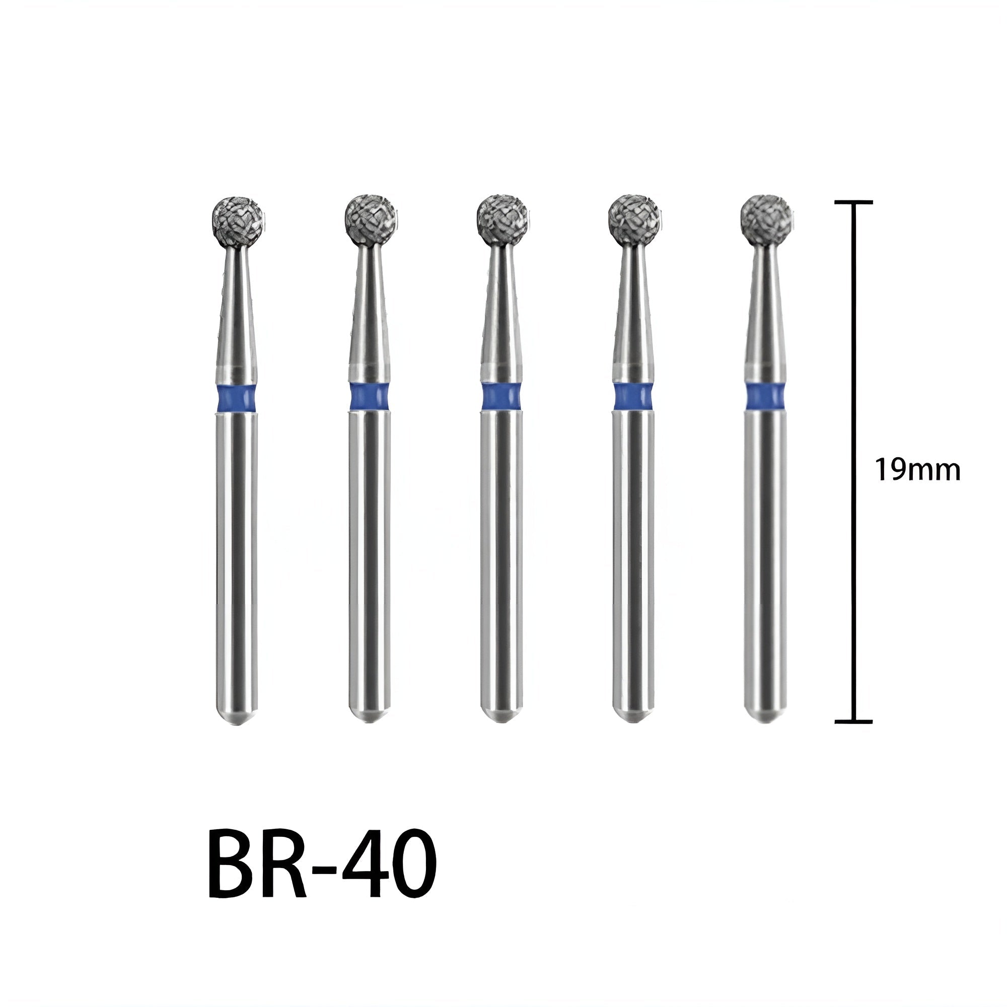 Round (Ball) Dental Diamond Burs, 10 pcs