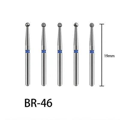 Round (Ball) Dental Diamond Burs, 10 pcs