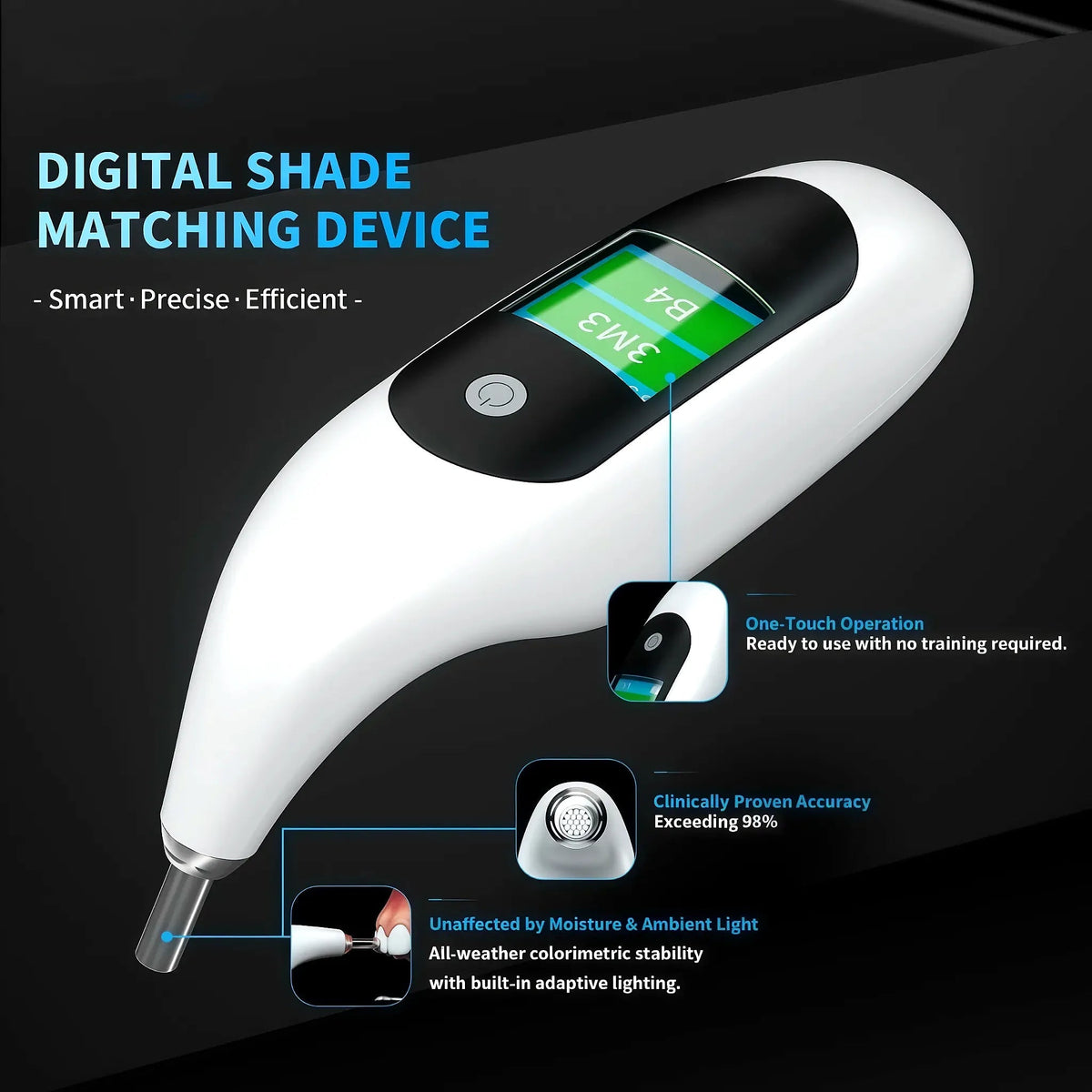 Digital dental shade matching device - one-touch operation